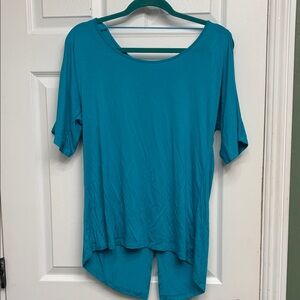 Spense Teal Short-Sleeve Scoop Neck Tunic
